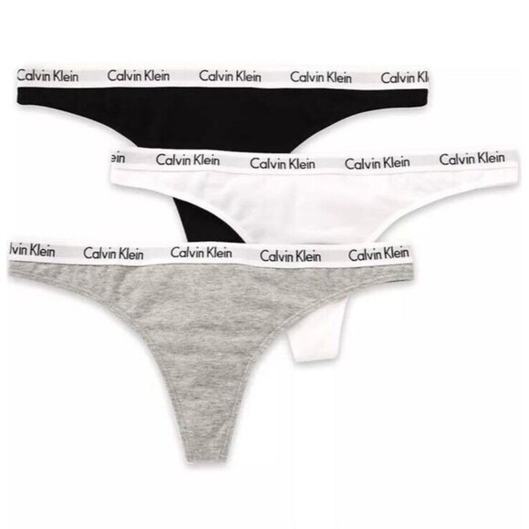 NIP 3 Pack CALVIN KLEIN Women's Size Large Carousel Cotton Thong Panties QD3587 - Picture 6 of 6
